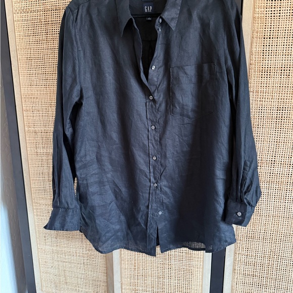 GAP Tops - GAP Black Button Down Shirt Lightweight Casual